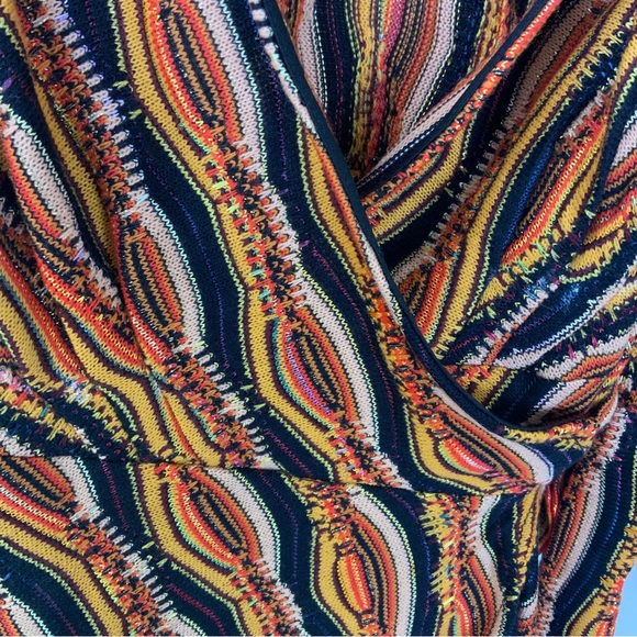 Eva Franco Flare Wrap Patterned Knit Dress Size 2 - Picture 4 of 12